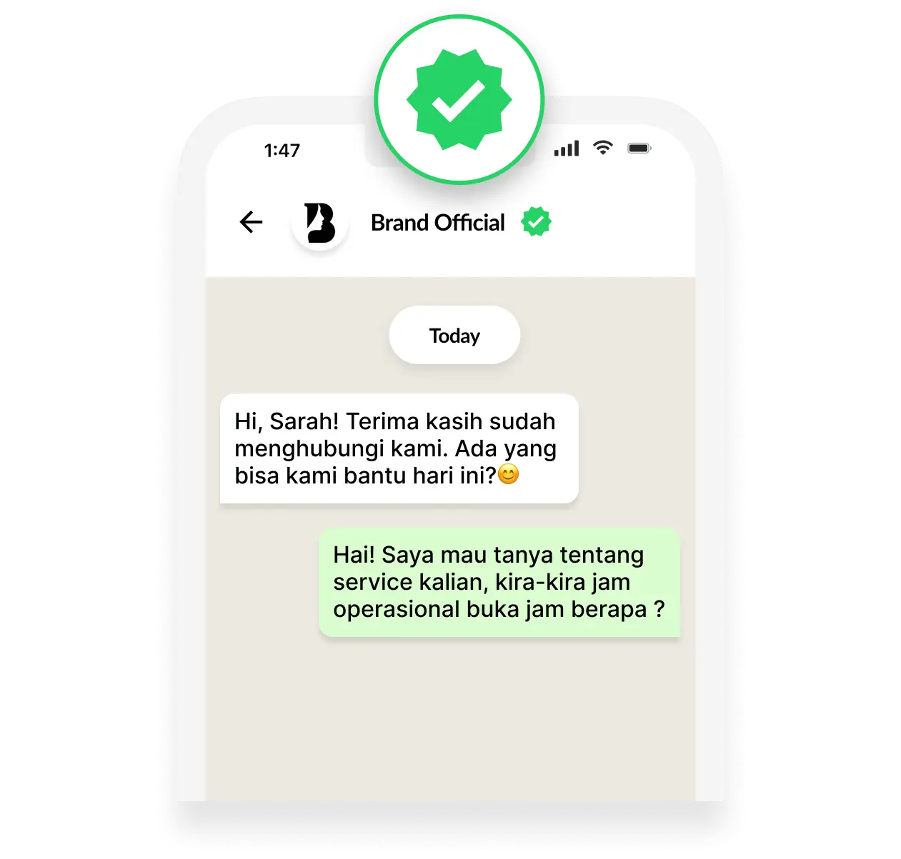 Dapatkan Akun Resmi Untuk <br/>Whatsapp Bisnis Anda