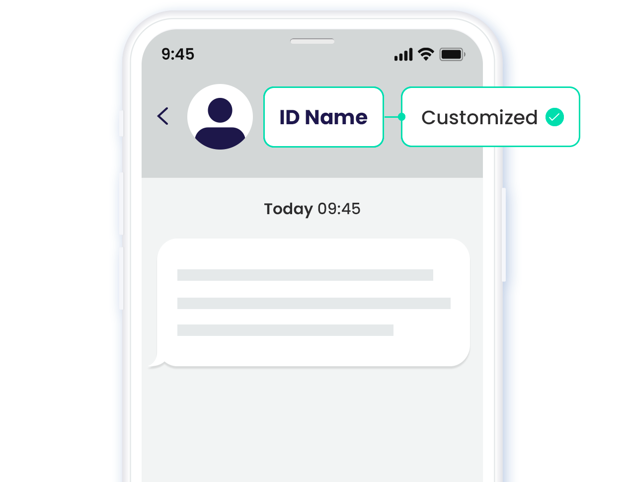 Icon Verihubs Bebas modifikasi ID pengirim sesuai dengan aktivitas promosi <i>brand</i> Anda