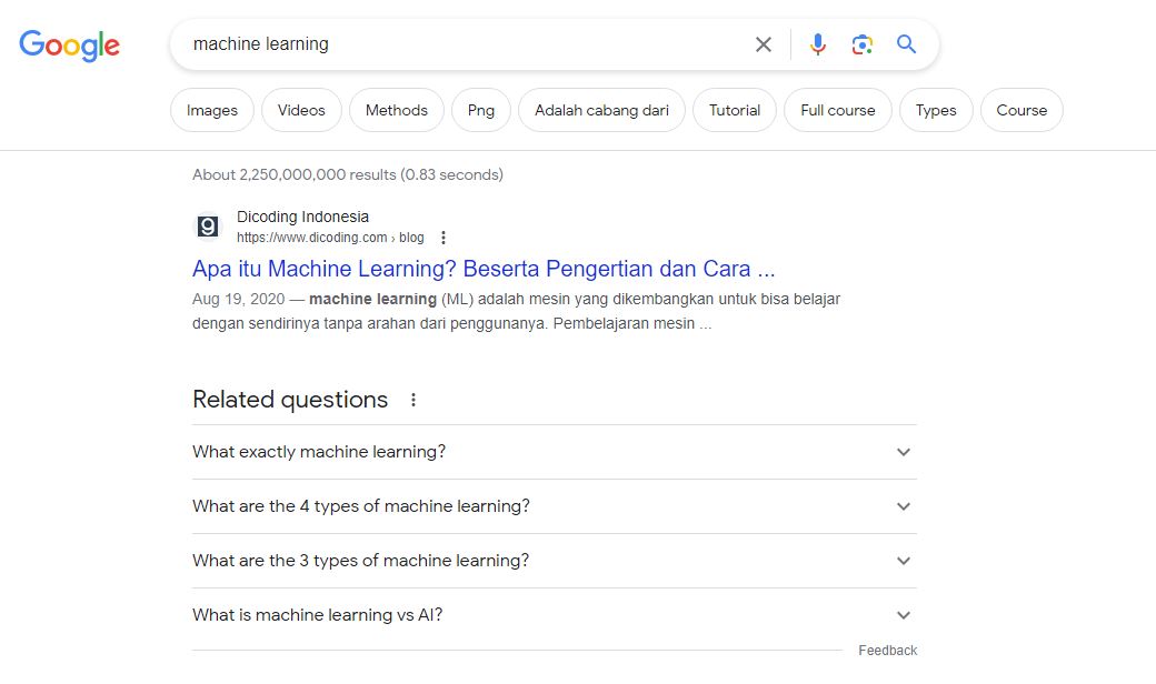 contoh machine learning